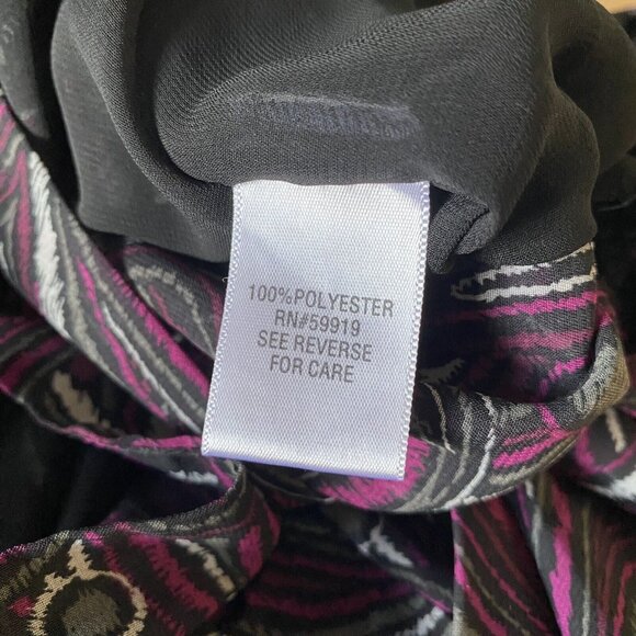 Apt 9 Blouse Women’s Size Small Gray Purple Black Ruffled Pleated Lined - Picture 9 of 11